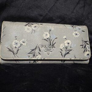 Prada Saffiano Metal Leather Continental Wallet